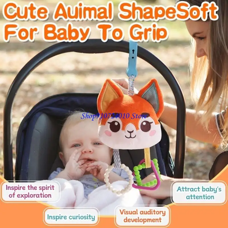 77HD Morbido peluche sonaglio culla giocattolo mobile per neonati Ciondolo per sviluppo visivo e sensoriale con gancio per il