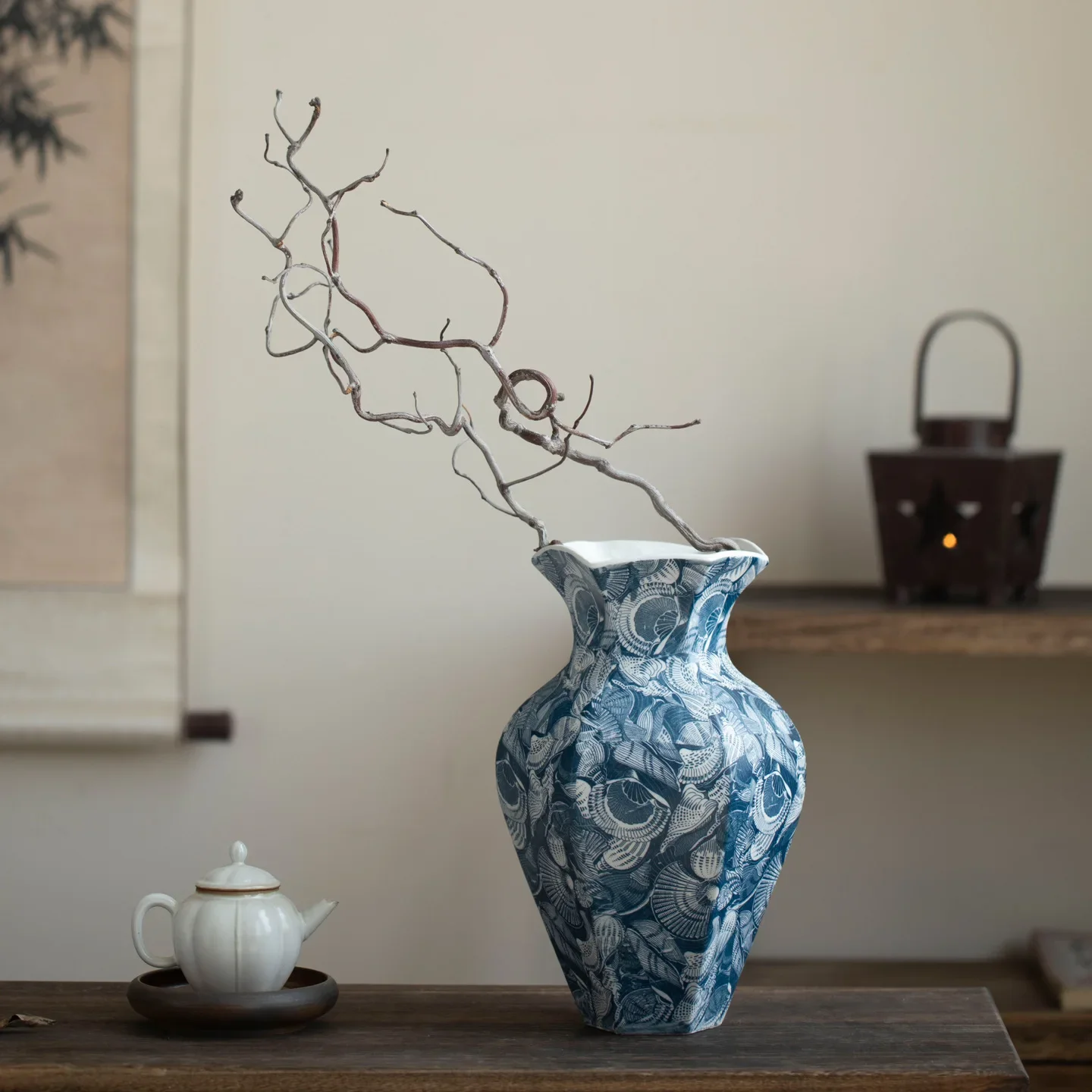 Retro Ceramic Vase Applique Style Handmade Plant Pot Hotel Home Pottery Flower Jar Modern Room Decoration Accessories Gift