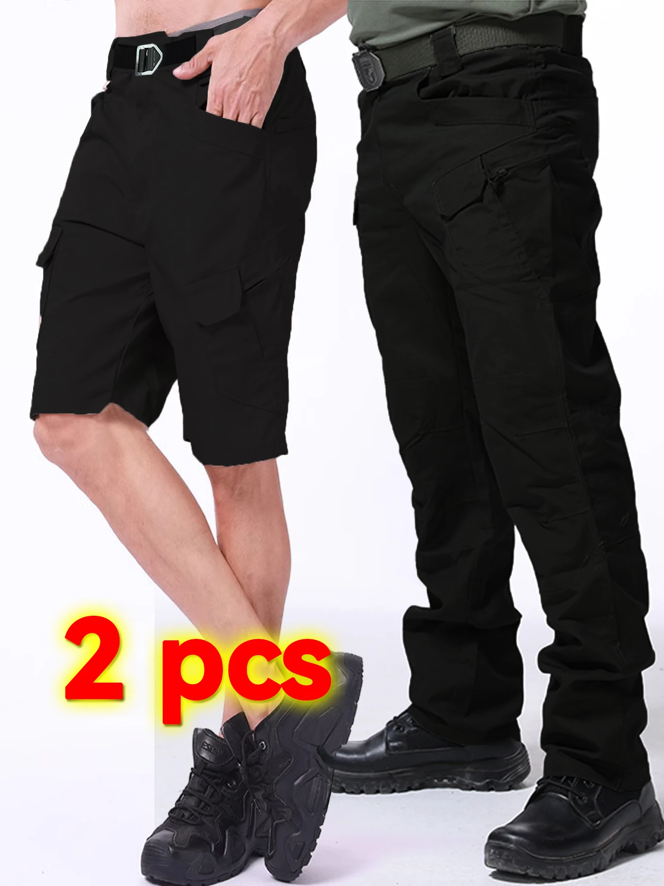 

New Mens Tactical Pants Multiple Pocket Elasticity Urban Commuter Tacitcal Trousers Men Slim Fat Cargo Pant