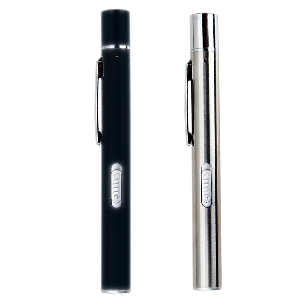 

2 Pcs Pupil Pen Flashlight Oral Inspection Lamp Hospital Beam Handheld LED Metal Nurse