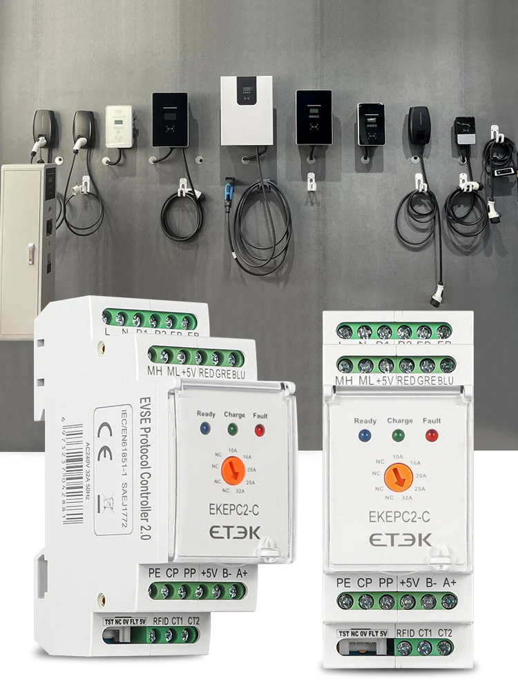 ETEK Evse Controller Electronic Protocol EPC Chontroller EV Charger Station Cable Socket 32A AC 240V EKEPC2