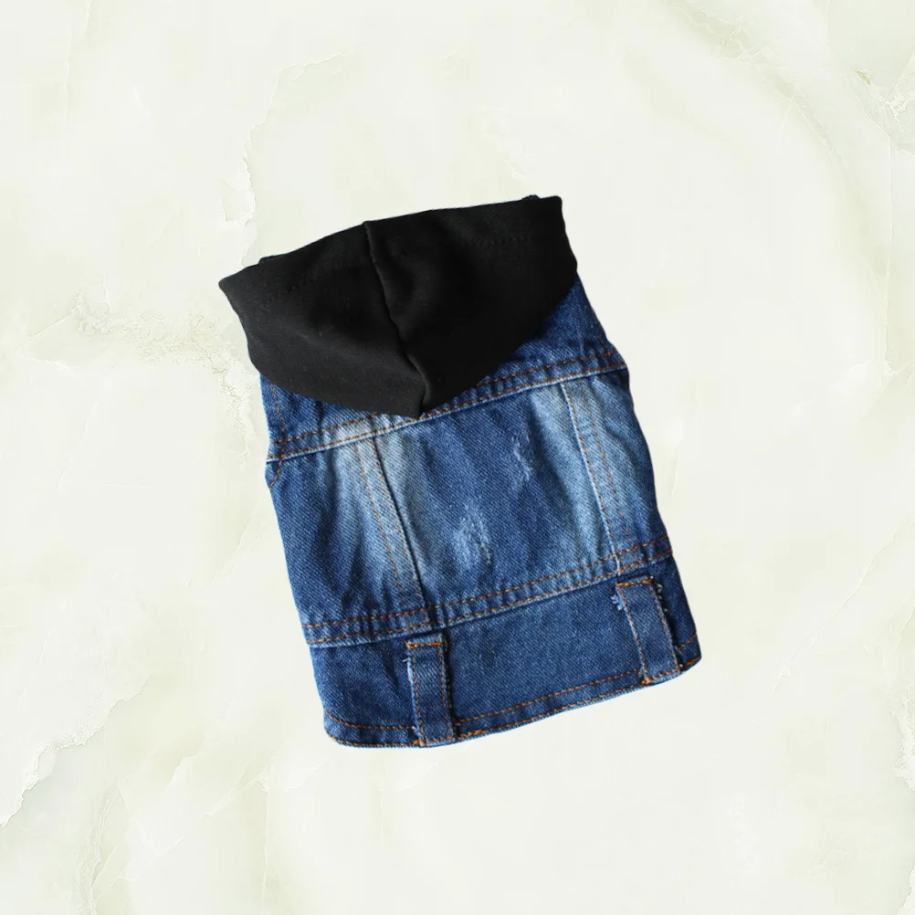 الحيوانات الأليفة كاوبوي سترة الدنيم سترة سوداء محبوك قبعة حجم Xxl الخريف الشتاء الكلب الملابس الرجعية نمط واقية معطف أشعة الشمس #5