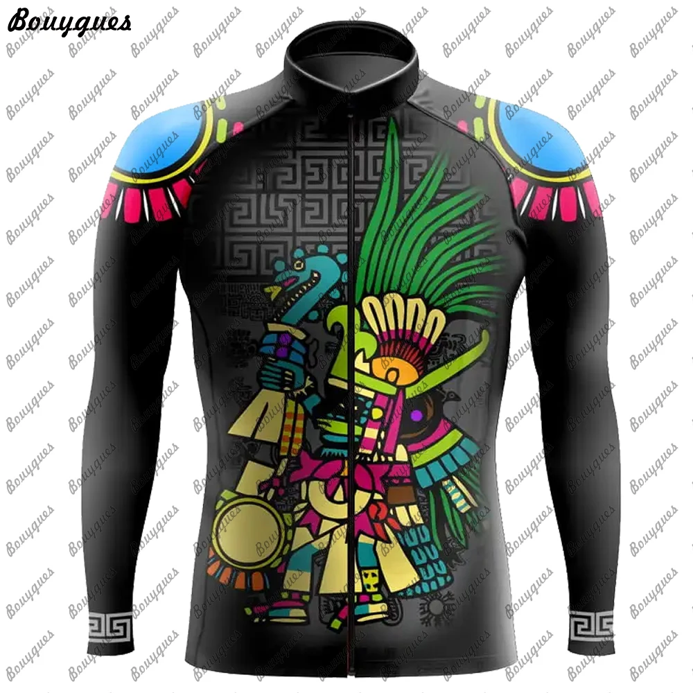 2023 Mexico Team Pro Cycling Jersey Set Long Sleeve Mountain Bike Cycling Clothing Breathable MTB Bicycle Clothes Wear for Mans