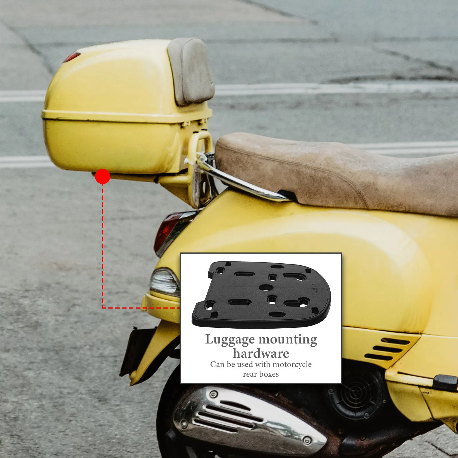 

1Set Motorcycle Rear Luggage Rack Base Plate Adapter Enhanced Durability Mounting Hardware for Top Box Trunk Case Rear Rack