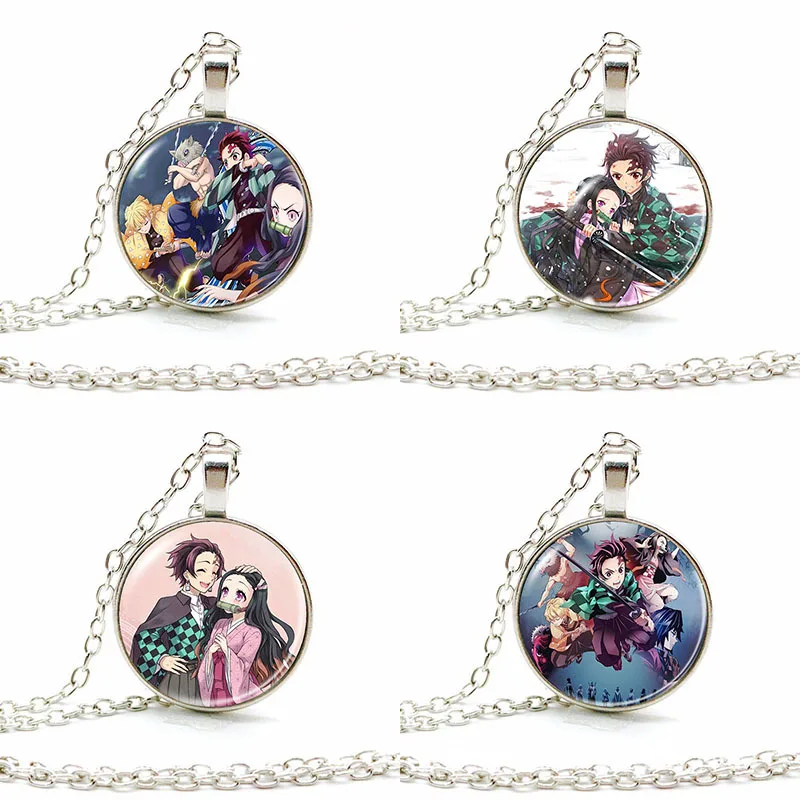 

Demon Slayer аниме аксессуары время драгоценный камень ожерелье сплав стекло кулон свитер цепочка оптовая продажа европейско-американские ювелирные изделия мода
