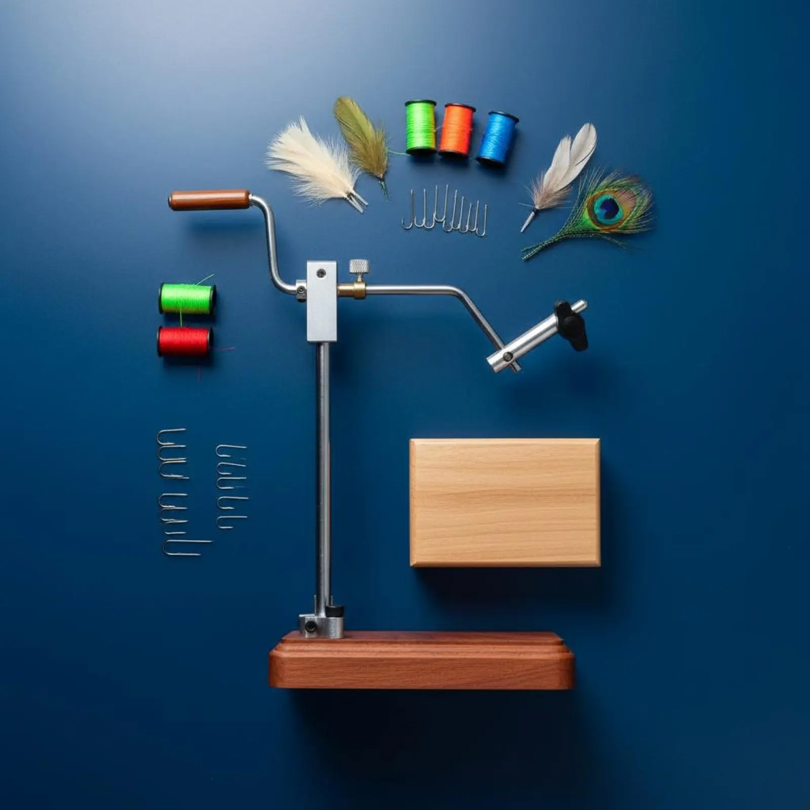

Rotary Fly Tying Vise Adjustable Jaw Fly Tying Vise Fishing Equipment Instant Release Bobbin Cradle Included for Workshop