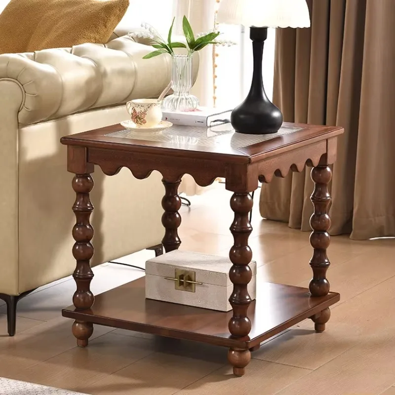 

French Antique Solid Wood Small Square Table Modern Design Coffee or Side Table for Living Room Coffee Table