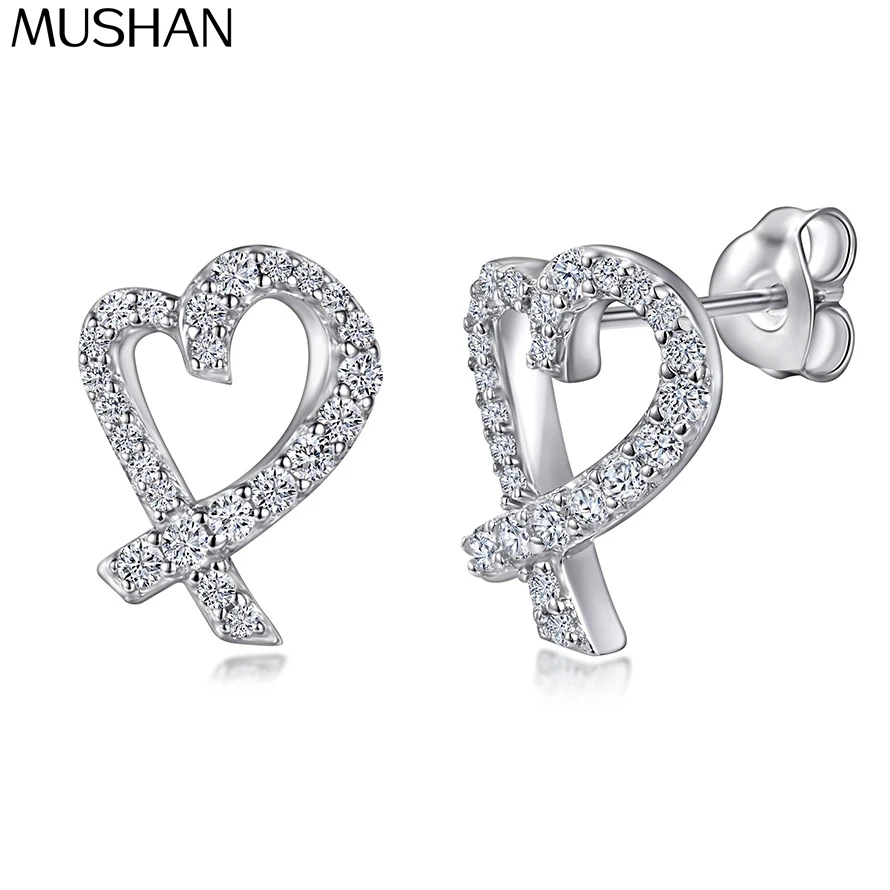 

MuShan Luxury Jewelry 925 Sterling Silver Earrings Zircon 5A Grade Hoop Anniversary for Her 18K Gold Plated Fine Jewelry Earring