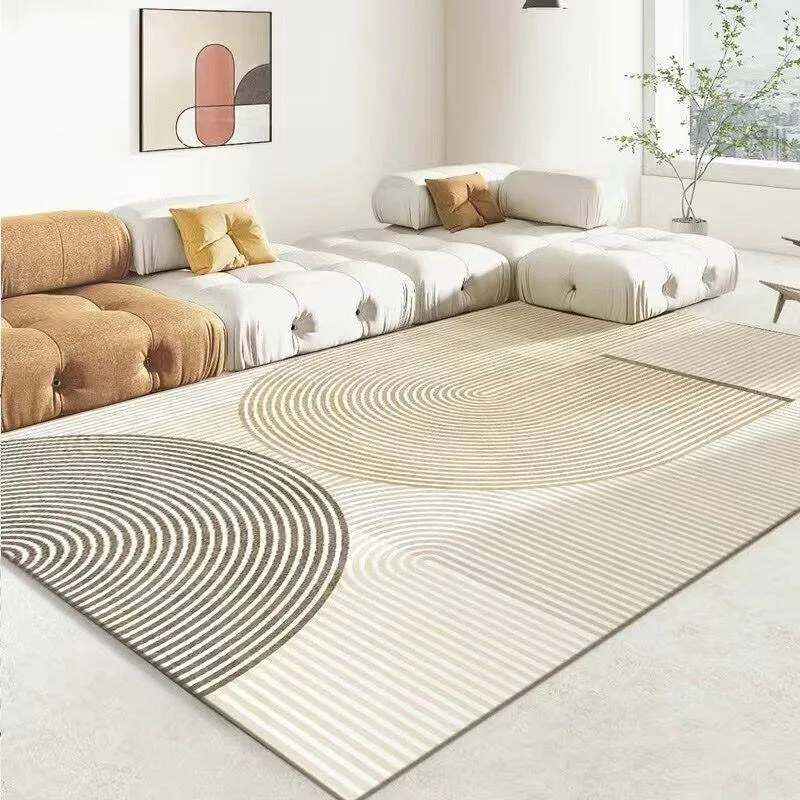 Living Room Carpet Stain-resistant Wear-resistant Dirt-resistant Floor Mat Beige Striped Rug Large Area Rugs Home Decoration 양탄자