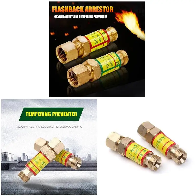 Oxygen Acetylene Check Valves Flash Back Arrestor for Pressures Reducer Cutting Torch Ship Welding Nozzles Soldering Supplies