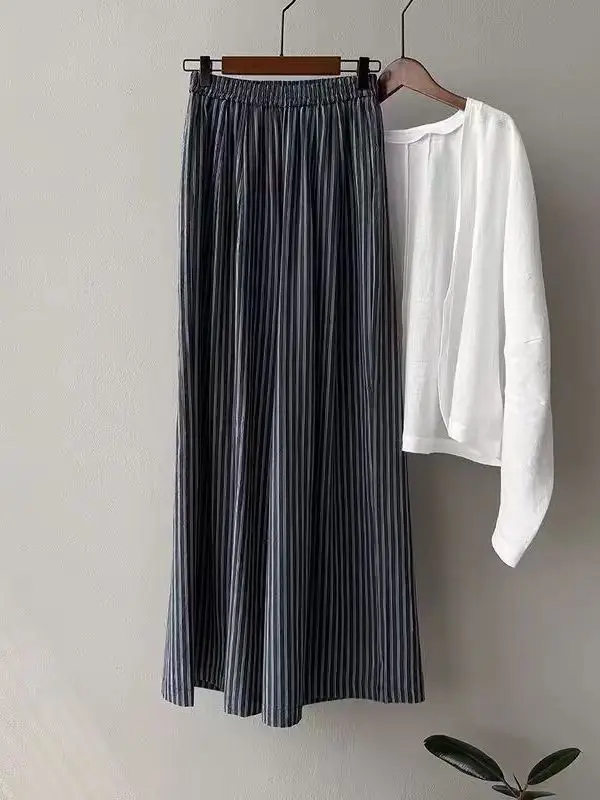 Sommer 2025, neue Mal Lazy Loose, weites Bein, bodenlange Hose, hohe Taille, gerader Schnitt, Freizeithose für Damen