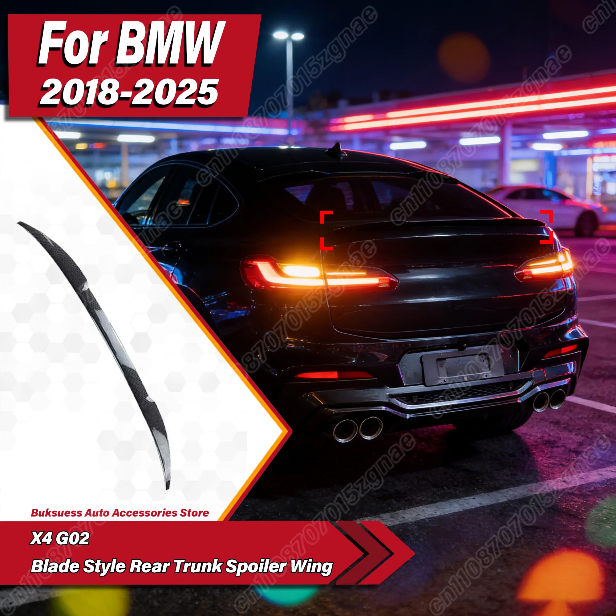 

Для BMW X4 G02 2018-2025: Комплект для модификации кузова — спойлер-«лезвие» на багажник, диффузор, обвес