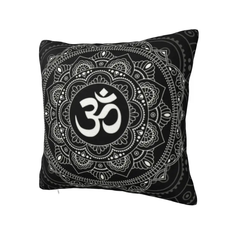 Om Mandala Throw Pillow Case Decorative Buddhism Aum Yoga Meditation Modern Cushion Cover Velvet Pillowcase