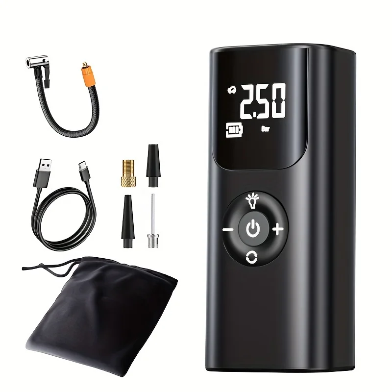 

Портативный насос для накачивания шин, воздушный компрессор, воздушный насос для шин с манометром для автомобильных шин, мотоциклов, велосипедных мячей