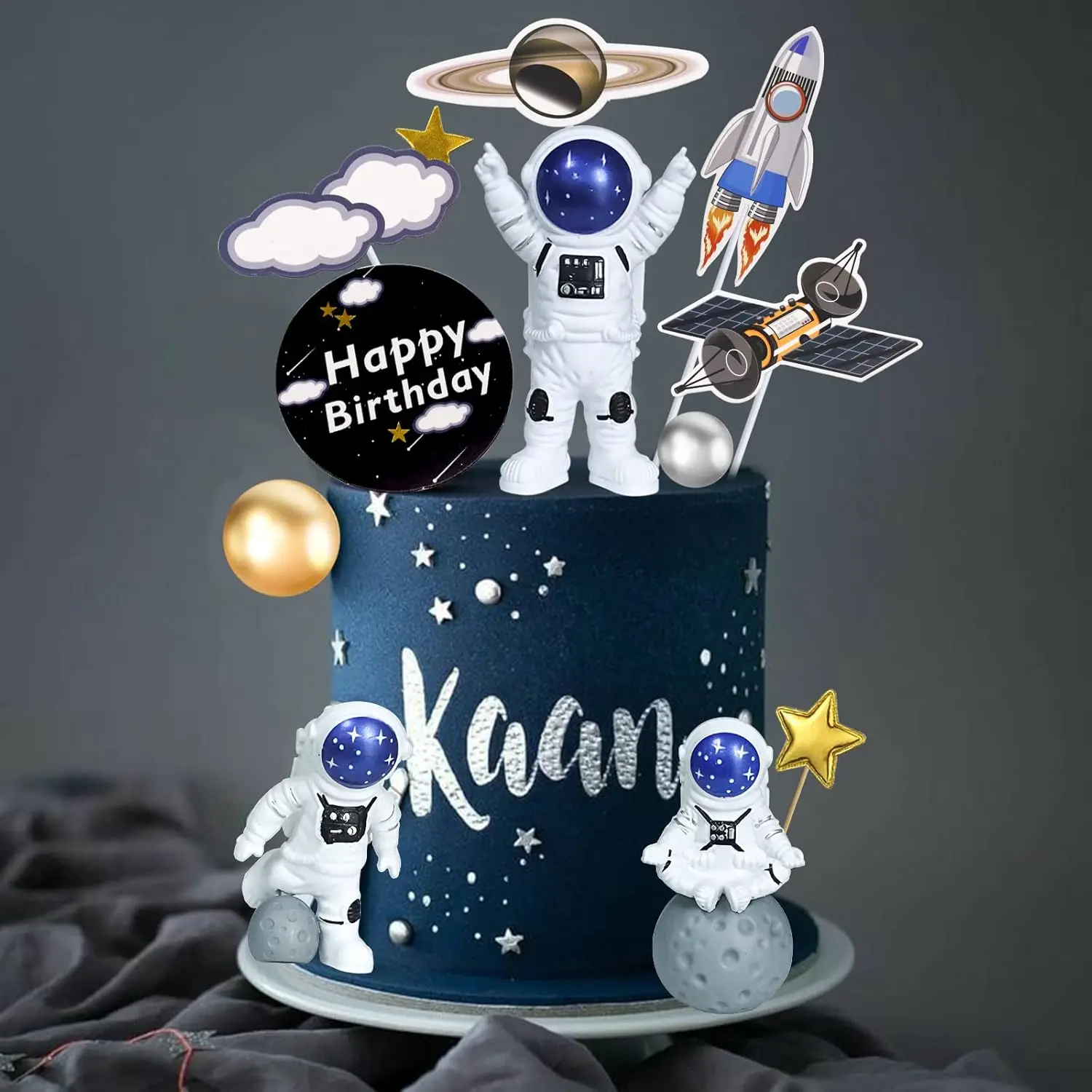 Set De 17 Décos Gâteau Espace : Astronaute, Fusées, Planètes – Anniversaire Enfant