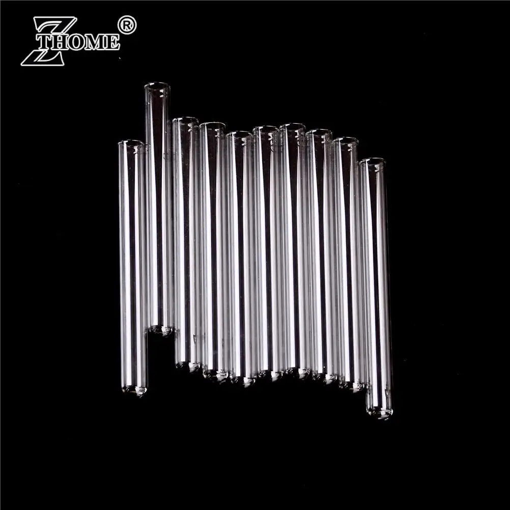 10Pcs 100 mm Glass Blowing Tubes 4 Inch Long Thick Wall Test Tube