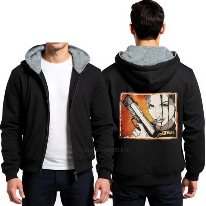 أنجلينا جولي تومب رايدر لارا كروفت الفن الأصلي تنفس حجم S إلى 4Xl 014653 العلامة التجارية الذكور أنيق الرجال الخريف السفر المطبوعة