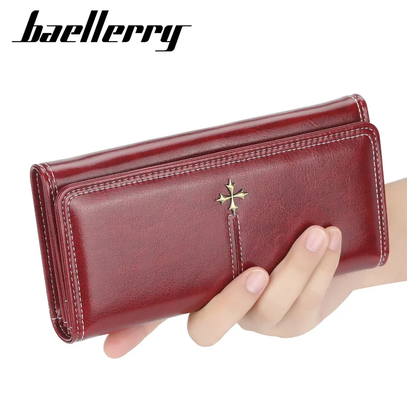 Baellerry Long Style Wallet for Ladies with Multiple Card Slots Zippered Mobile Phone Compartment Fashionable Versatile Handbag