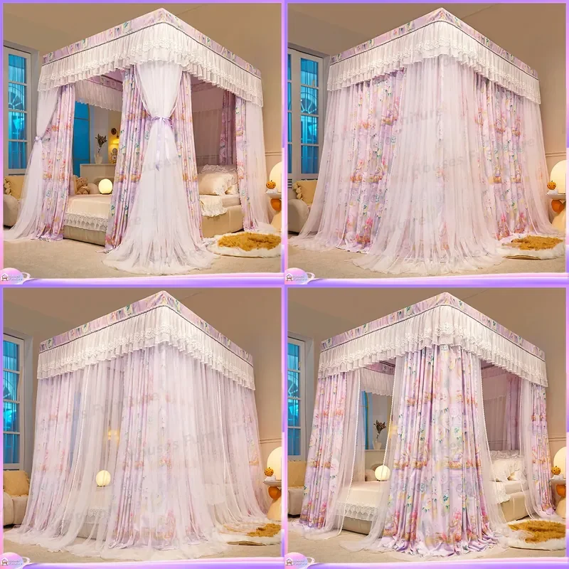 2026 new floor-to-ceiling blackout mosquito net household bedroom integrated tent windproof mosquito-proof moisture-proof