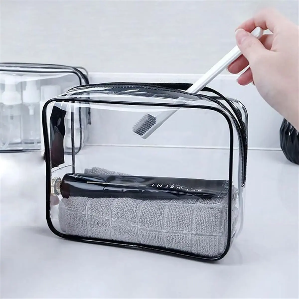 update. Clear Travel Toiletry Bag,Travel Bags for Toiletries , Waterproof Cosmetic Makeup Bag for Women Men