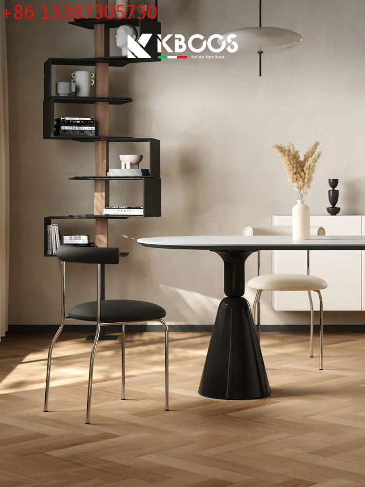 

French Cream Wind Slate Dining Table Household Rectangle Art Holy Grail Dining Table