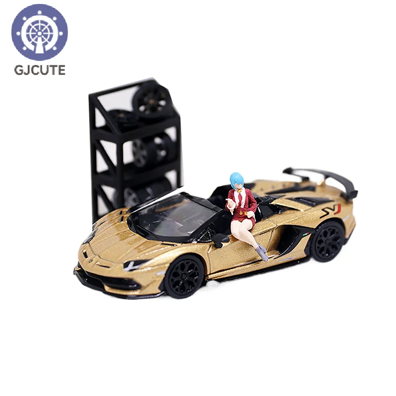 

1/64 Scale Model Garage Tire Rack Dioramas Diecast Alloy Car Scene Layout Accessories Miniature Collection
