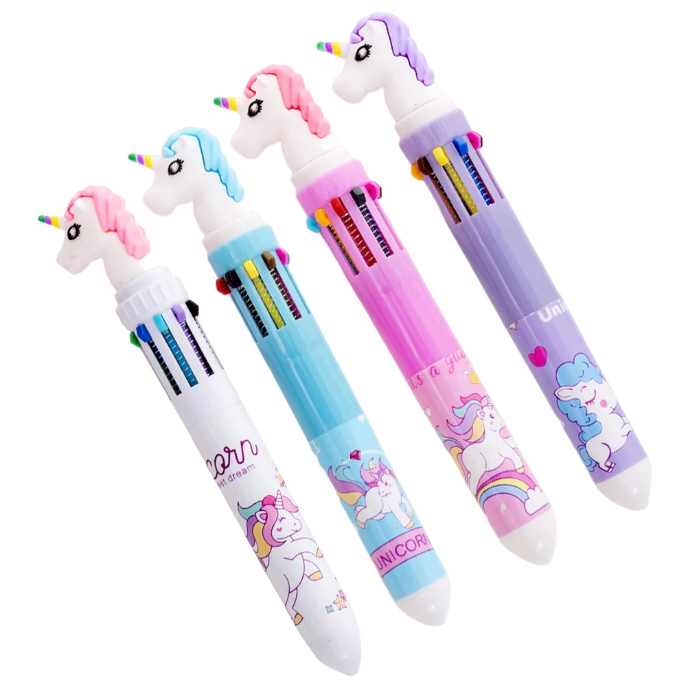 

4 Pcs Ballpoint Pen Colored Multicolor Pens Multiple Accessories Ink Colorful Student