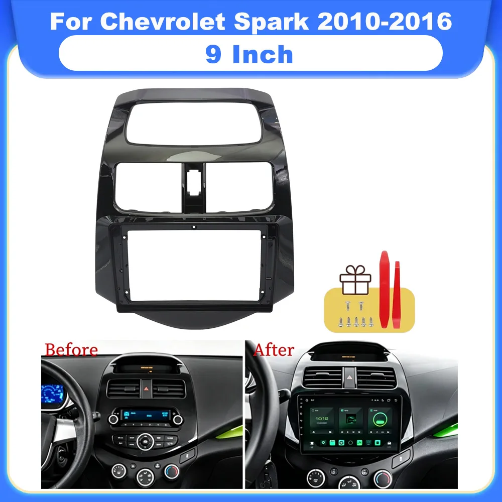 

Car Radio Fascia Adapter 9 Inch Dash Fitting Frame Panel Kit For Chevrolet Spark 2010-2016 Android Head Unit