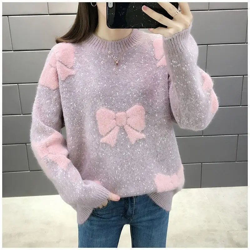 

Высококачественный модный свитер, пальто, женская осень-зима 2025 года, новая трикотажная куртка, женский свободный пуловер, нижняя рубашка, женский топ