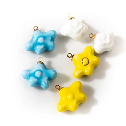 Cartoon Cloud Ceramic Pendant Stud Earrings Accessories Jewelry Necklace Exquisite Accessories XN622