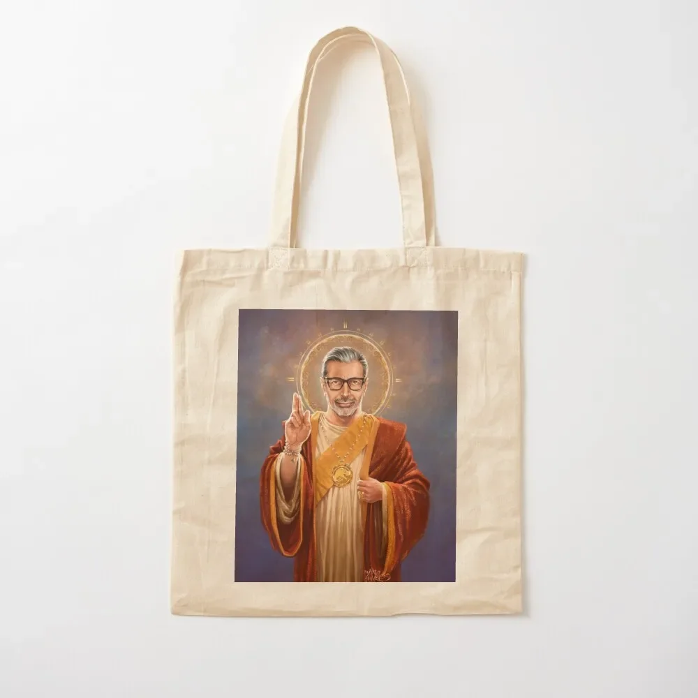 

Saint Jeff of Goldblum, Jeff Goldblum Original Religious Painting Tote Bag large tote bag Big bag personalized tote