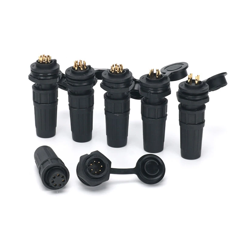 10pcs PY07 IP67 Waterproof Plastic Connector Plug And Socket Set 24Pin Quick Connect Z108 A+B for Durable Electrical Connections