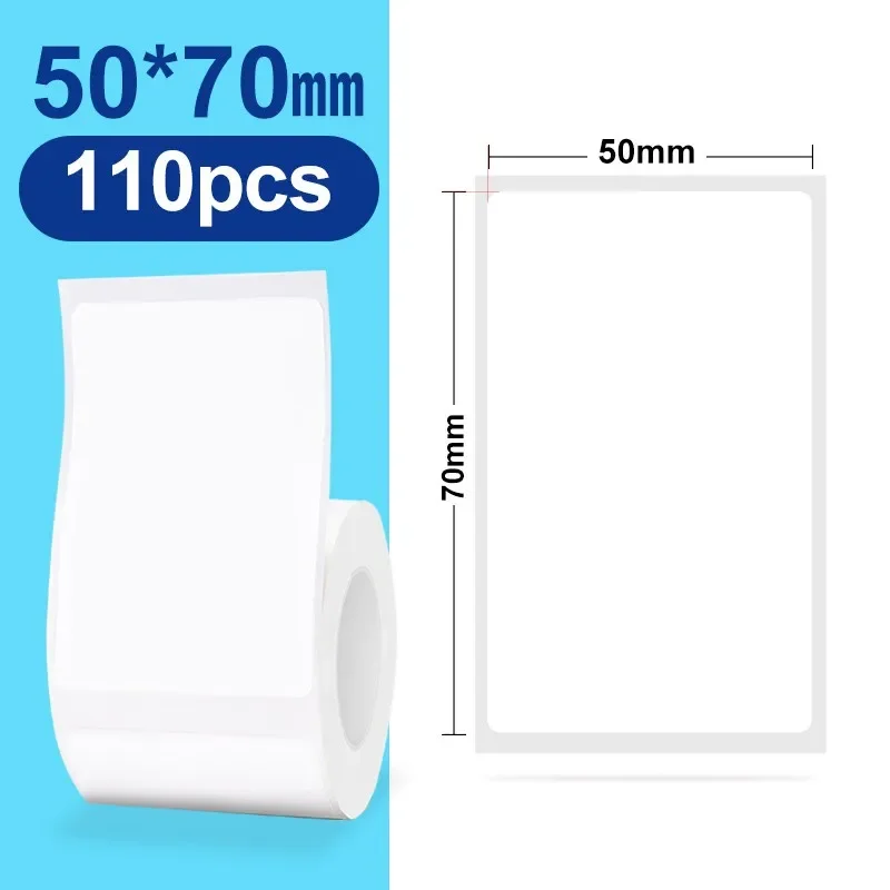 30–50 mm Niimbot B21 B1 B3S Drucker-Etikettenpapierrolle, weiße Aufkleber-Druckpapierrollen, reißfester, wasser- und ölbeständiger Klebstoff