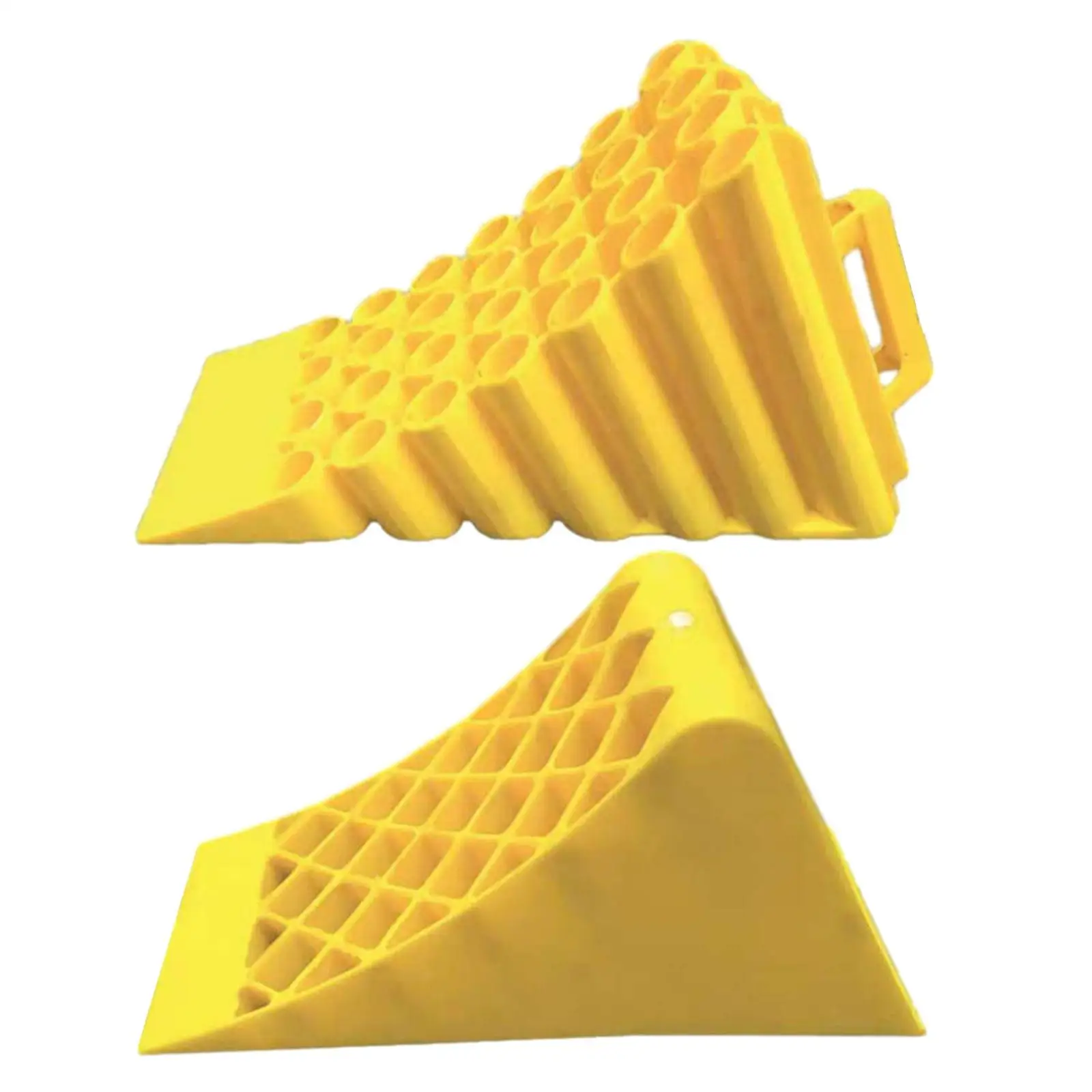 Truck Car Wheel Chock Non Slip Stopper Yellow Sturdy Triangle Base for Blocking