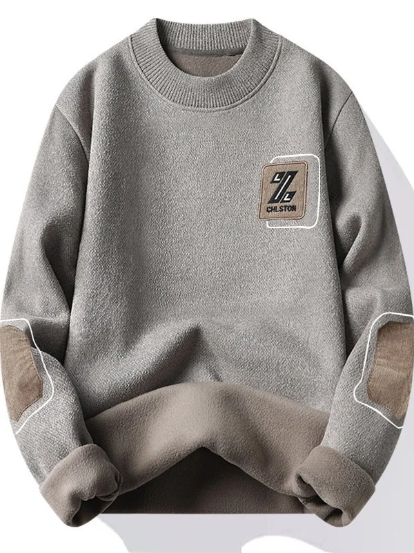 

Men's Fce Lined Knitted Sweater Winter Base Layer Clothes Comfortable Soft Snowy NL Knitwear Durable Daily Wear