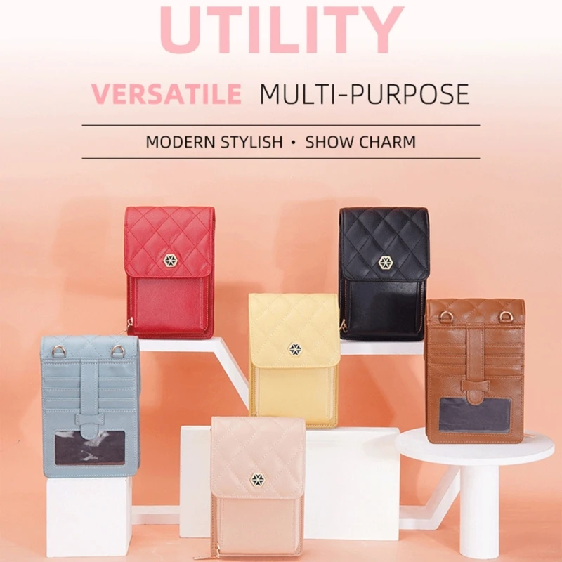 Fashion Phone Bag Small Crossbody Bag PU Shoulder Bag Handbag Wallet Card Holder 066F