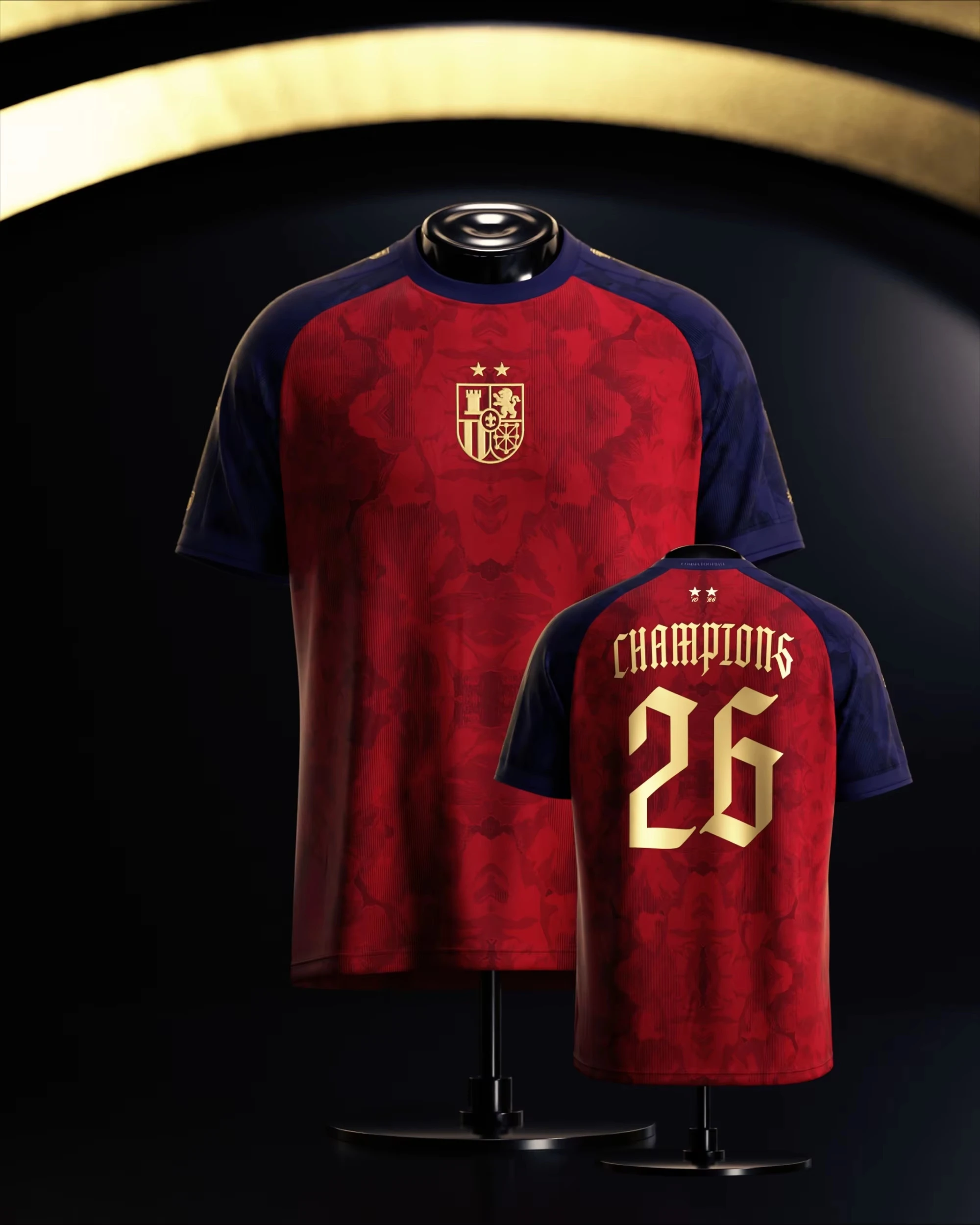Warm Celebration of Spain's Football Championship Spanish Creative Concept Jersey Summer Single Wear Style 3D Printed Design
