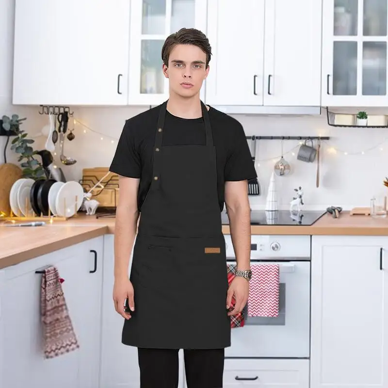 Artist Apron Chef Aprons With 2 Pockets Adjustable Strap Waterproof Kitchen Apron For Women Men Adults Work Apron