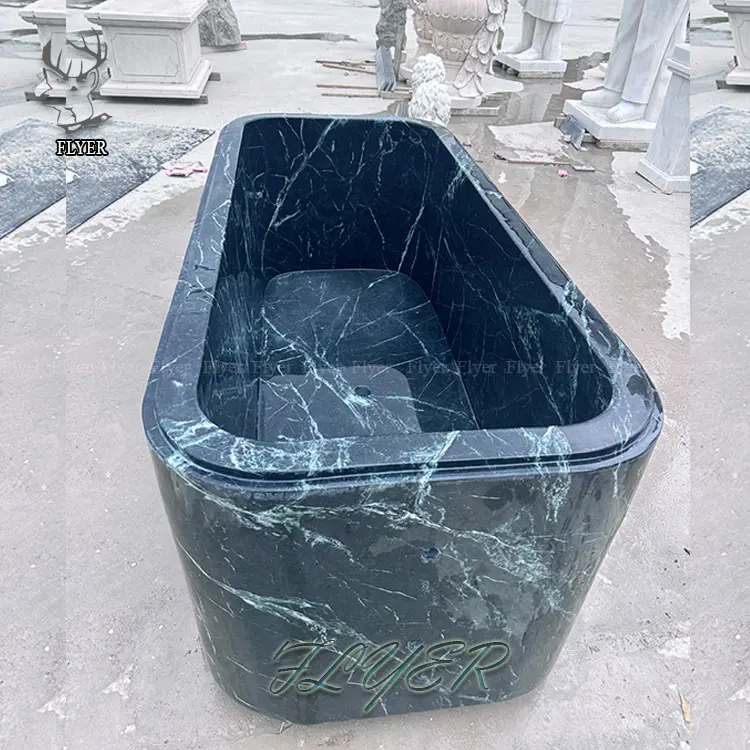 

Freestanding Home Modern Hand Carved Natural Marble Bathtub Solid Stone Bathtub Green Marble Bathtub For Sale