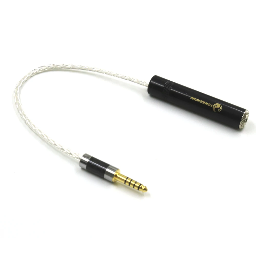 

New Quality Silver Plated Balanced Plug 4.4 mm Male to 6.35mm Female Audio Cable HIFI Adapter Wire