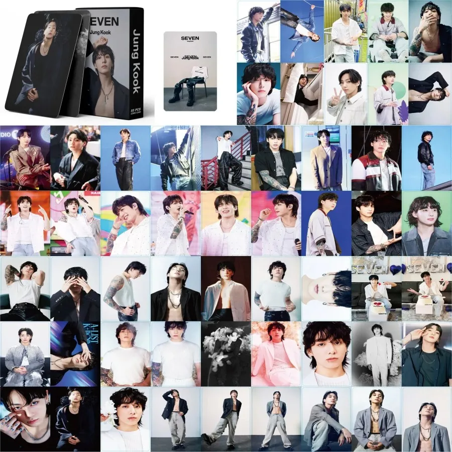 การ์ดโฟโต้การ์ดจองกุก วงเคป๊อป 55 ชิ้น/ชุด อัลบั้มใหม่เซเว่น โปสการ์ด ของสะสมสำหรับแฟนคลับ ของขวัญ