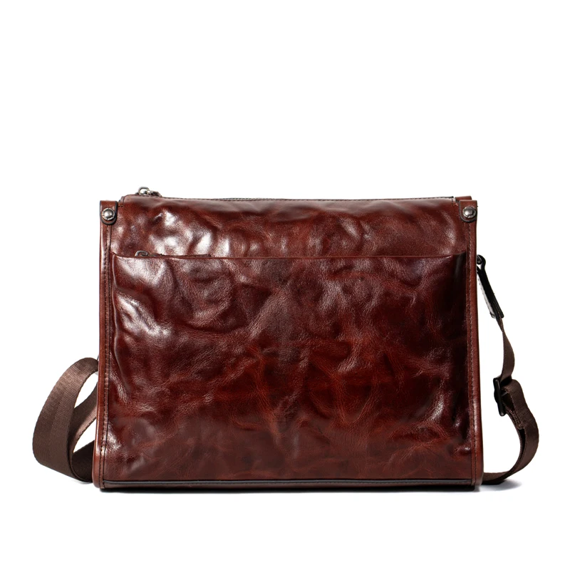 حقيبة كروس جلدية كاجوال للرجال طبقة علوية من جلد البقر محمولة بسعة كبيرة حقيبة كتف مفردة للأعمال والترفيه جديدة 가방шока #6