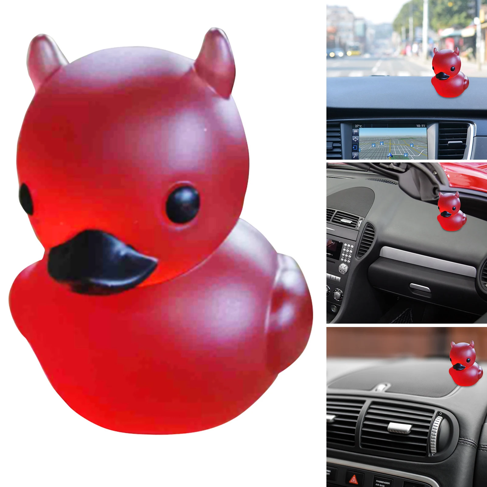 Cartoon Duck Car Interior Decoration Kawaii Miniature Car Center Console Ornaments for Family Friends Neighbors Gift