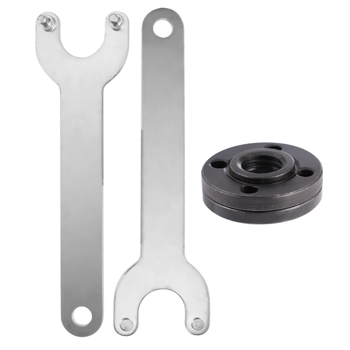 

4 шт., гаечный ключ для угловой шлифовальной машины, прочный набор гаечных ключей из углеродистой стали для замены крепления диска, верхняя нижняя прокладка, угловой ключ