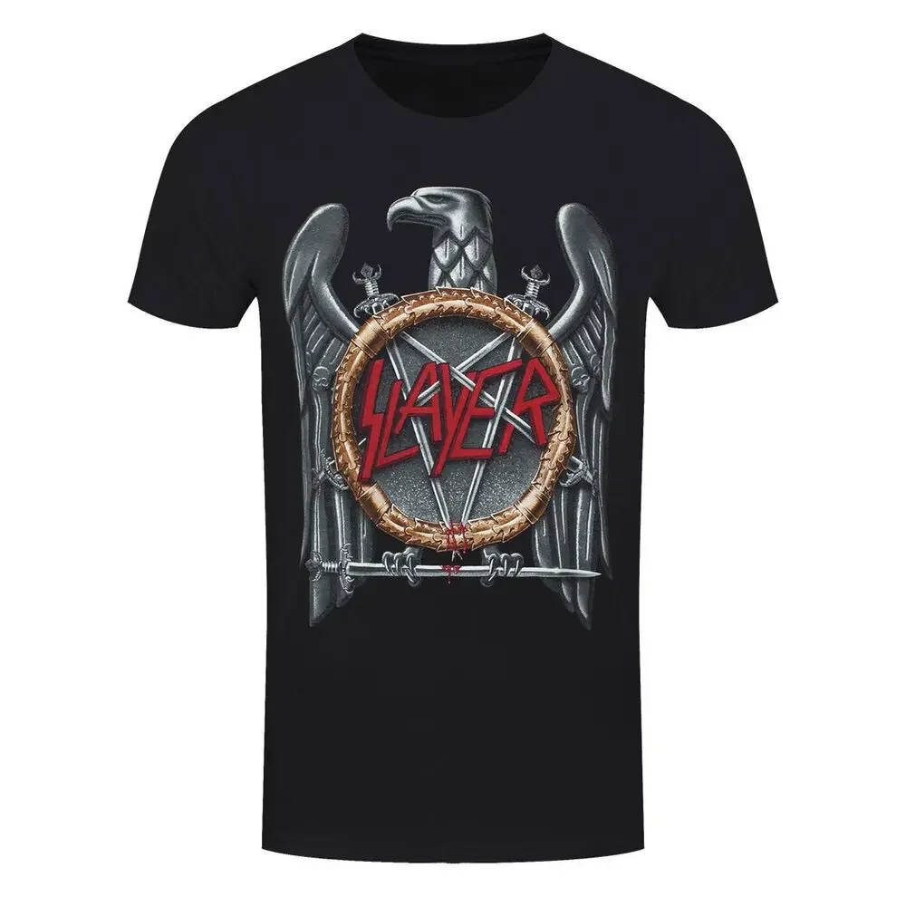 Slayer T-Shirt Silver Eagle Metal Band Official Black New   High Quality 100%Cotton Short Sleeve