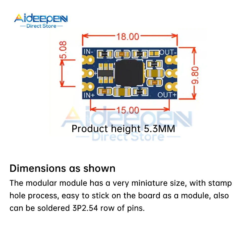 DC-DC Buck Power Supply Module Adjustable Buck Converter Module 6-40V to 5V 13-40V to 12V 1.2A Max for Car Motorcycle Battery