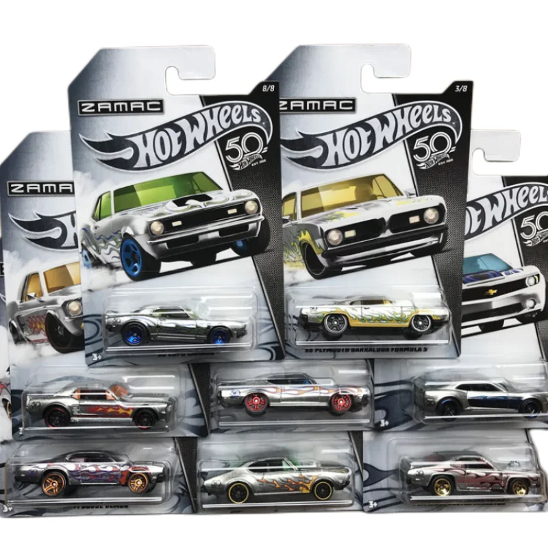 Hot Wheels 50Th Anniversary Zamac Flames Series 2018Z FRN24Ford Mustang FRN27Buick FRN26Plymouth FRN29Dodge Demon Toy Car Model