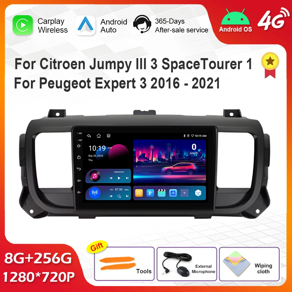 for Citroen Jumpy III 3 SpaceTourer 1 for Peugeot Expert 3 2016 - 2021 Android Navi GPS Car Radio Multimedia player HD Screen BT