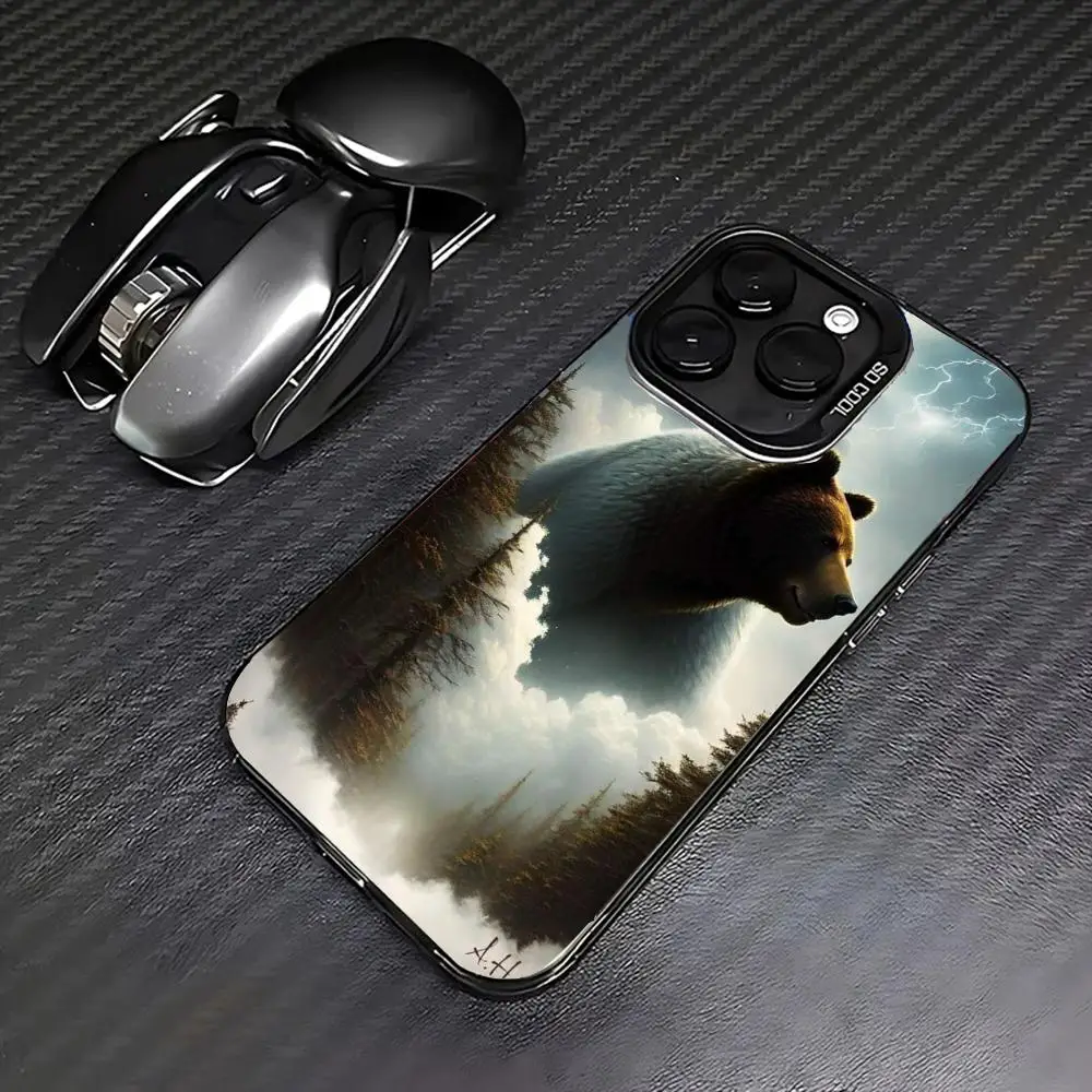

Brown bear case for iPhone17 16 15 14 13 12 11 Pro/ Max/Plus shock-proof rear cover anti-fingerprint