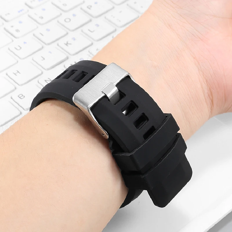 Waterproof Sports Bracelet For Bell Ross Silicone Watch Strap BR01 BR03 Black Square Watch Aviation Series Watchband 35x24mm image 3